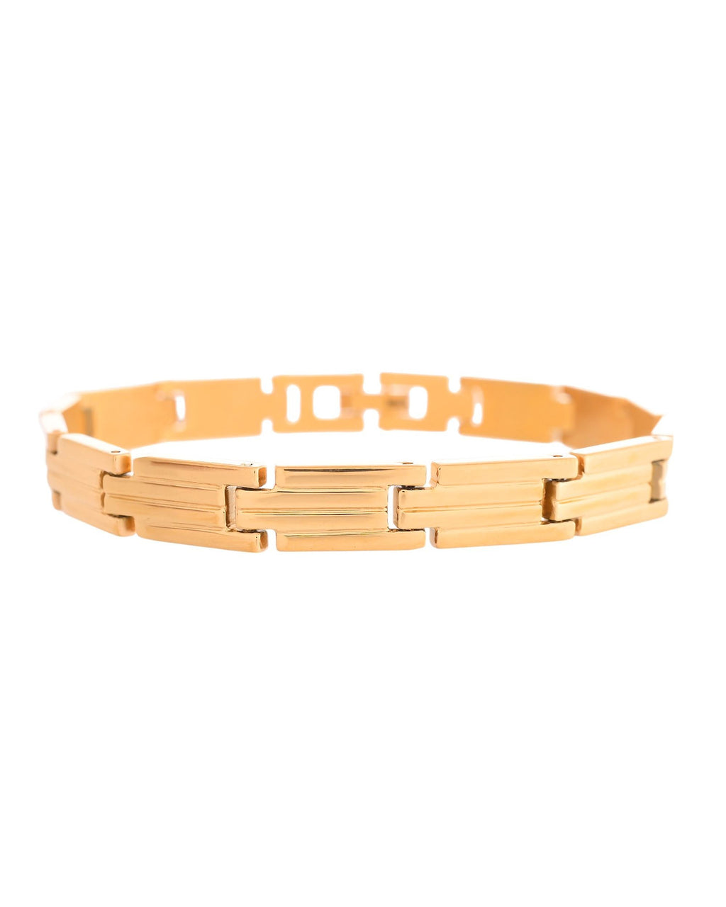VOJ Gold Polished Linked Designed Bracelet For Men's - Distacart