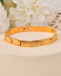 VOJ Gold Polished Linked Designed Bracelet For Men's - Distacart