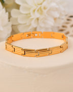 VOJ Gold Polished Linked Designed Bracelet For Men's - Distacart