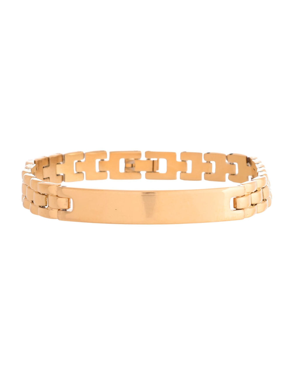 VOJ Men Gold Polished Link Bracelet - Distacart