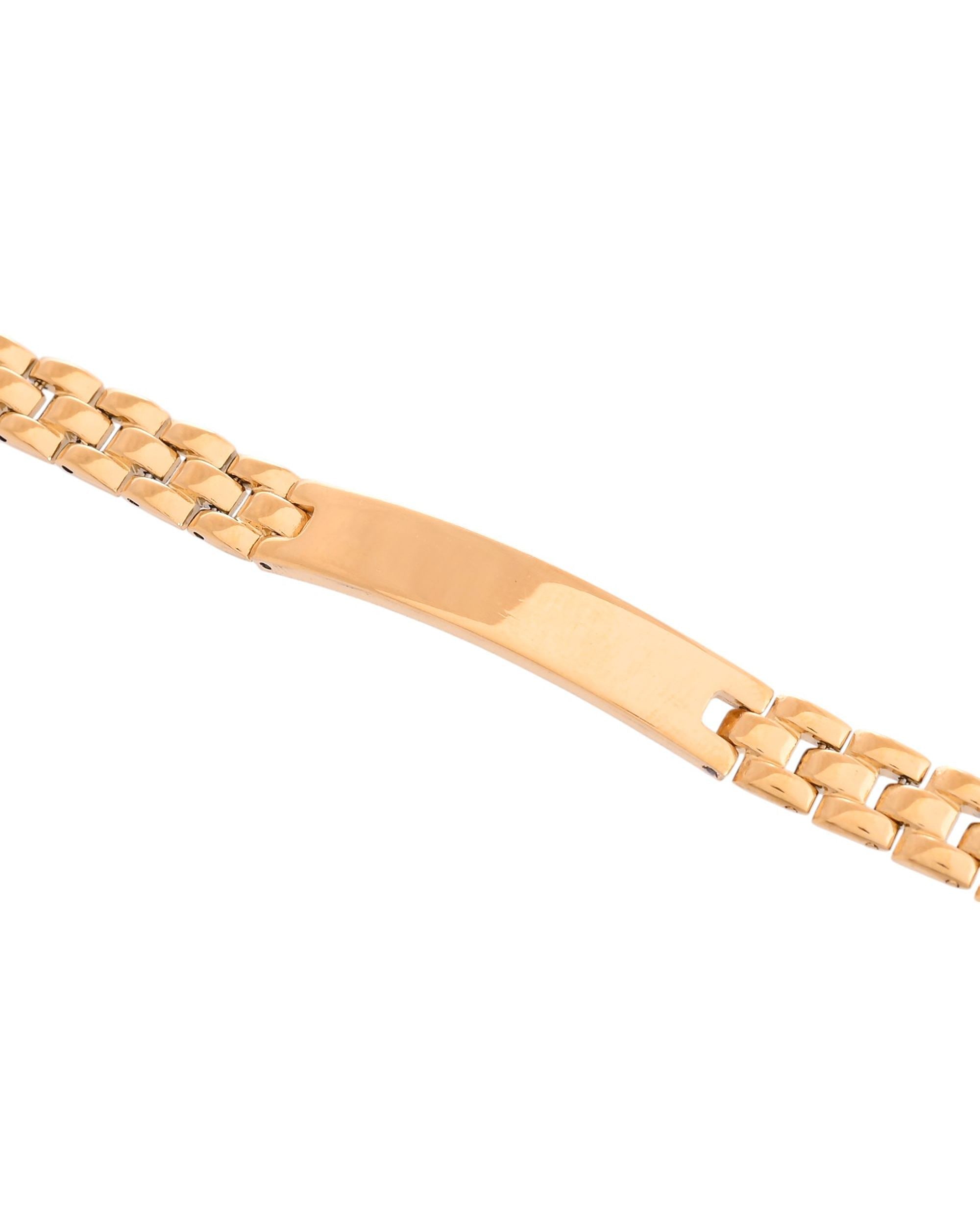 VOJ Men Gold Polished Link Bracelet - Distacart