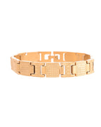 VOJ Men Gold-Toned Stainless Steel Textured Chain Bracelet - Distacart