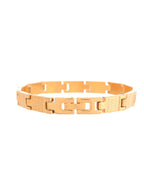 VOJ Men Gold-Toned Stainless Steel Linked Designer Chain Bracelet - Distacart
