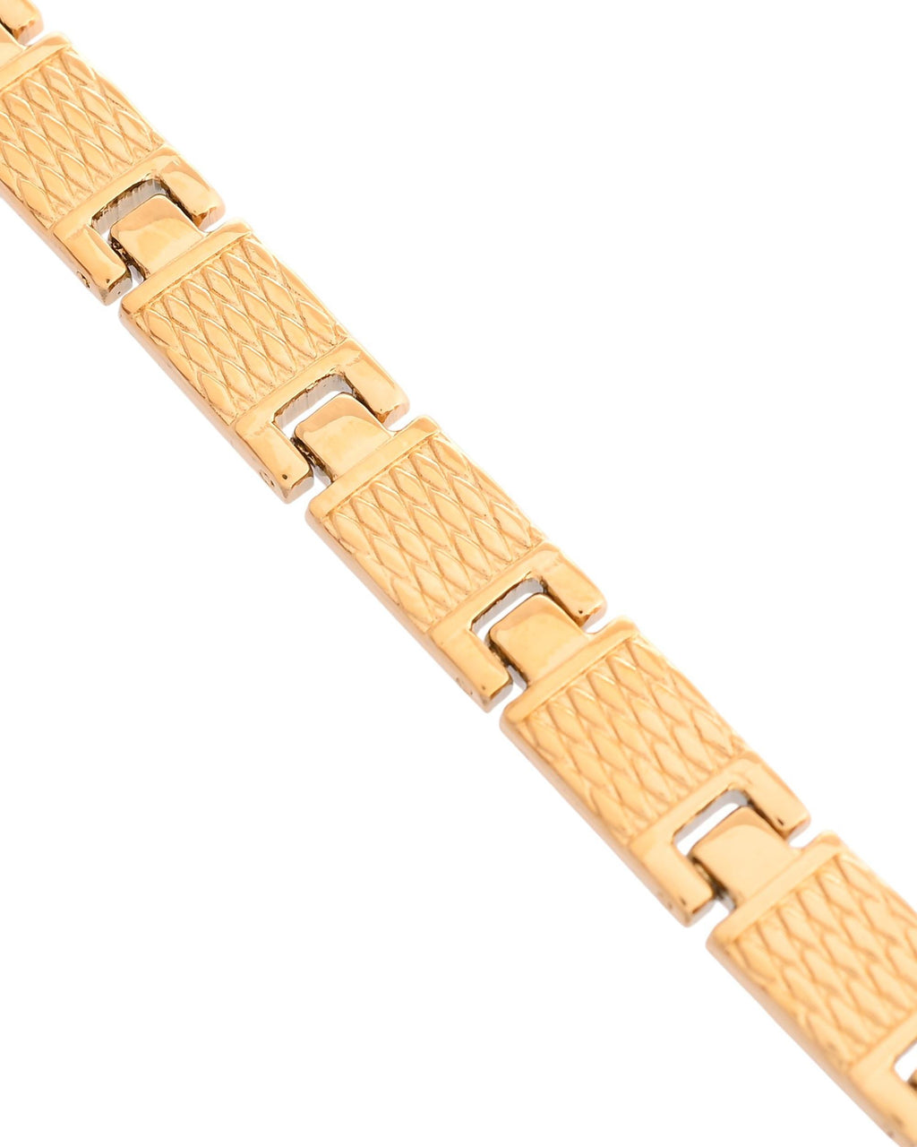 VOJ Men Gold-Toned Stainless Steel Linked Designer Chain Bracelet - Distacart