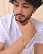VOJ Gold Toned Linked Minimal Bracelet For Men's - Distacart