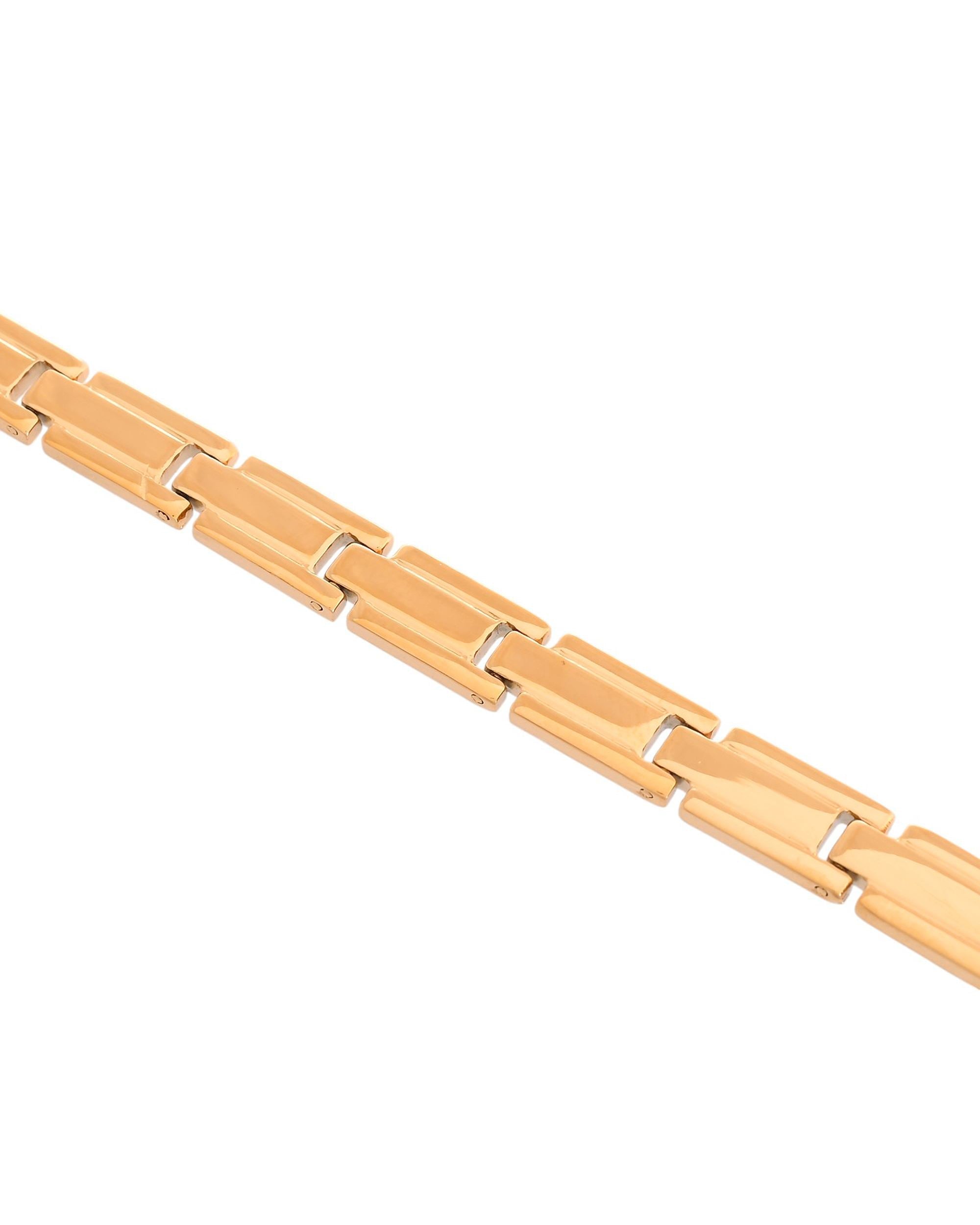 VOJ Gold Toned Linked Minimal Bracelet For Men's - Distacart