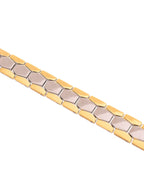 VOJ Silver And Gold Polished Minimal Geometrical Shaped Men's Bracelet - Distacart