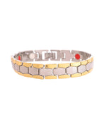 VOJ Silver And Gold Polished Minimal Geometrical Shaped Men's Bracelet - Distacart