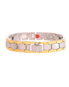 VOJ Silver And Gold Polished Minimal Geometrical Shaped Men's Bracelet - Distacart