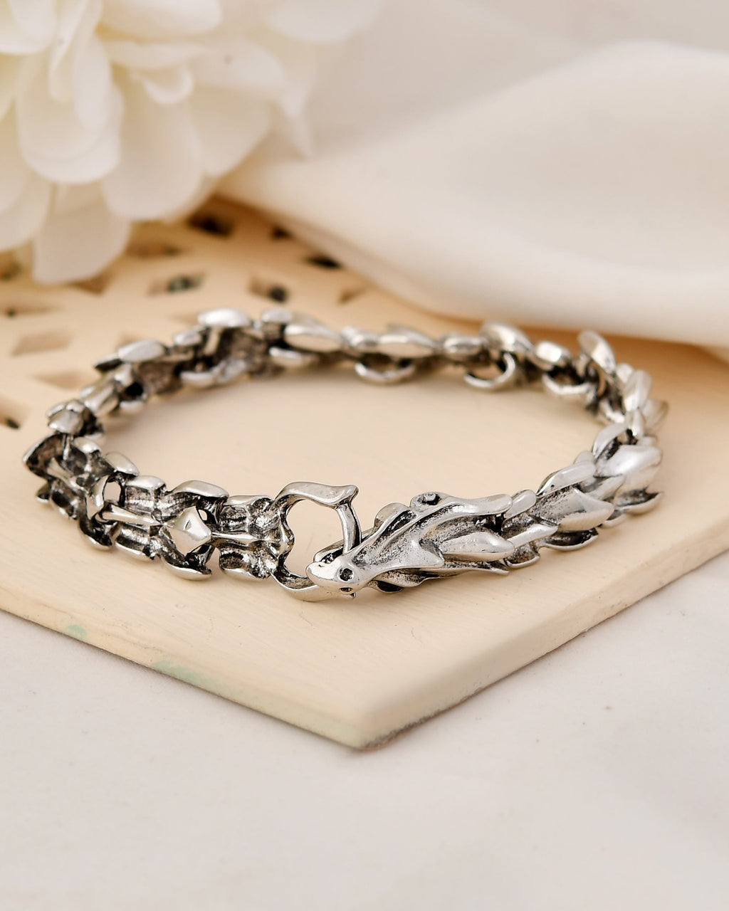 VOJ Men Stainless Steel Dragon Bracelet - Distacart