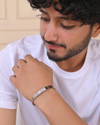 VOJ Silver Plated Stainless Steel Kada Bracelet - Distacart