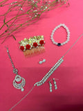 VOJ Valantine Gift Set of Silver Plated and Pearl Jewellery