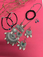 VOJ Valantine Gift Set of Oxidised and evil eye Jewellery