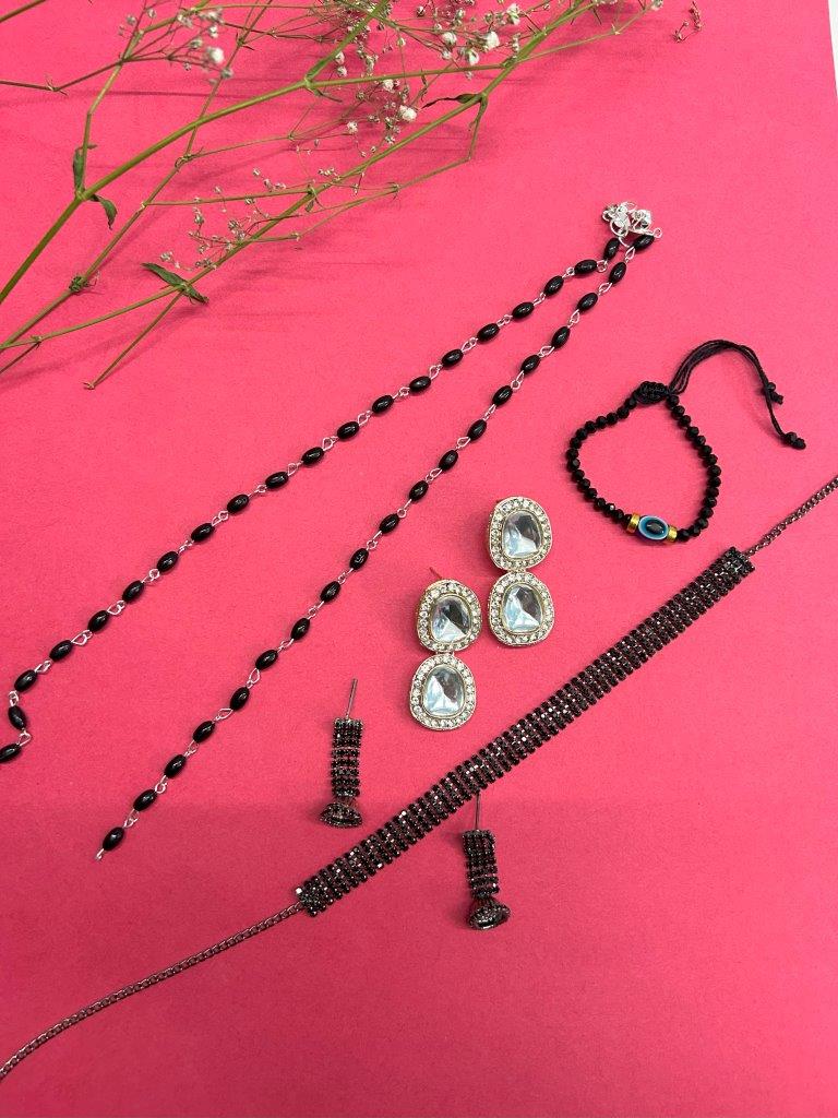 VOJ Valantine Gift Set of Rhodium Plated Jewellery
