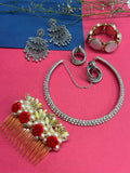 VOJ Valantine Gift Set of Silver Plated Jewellery