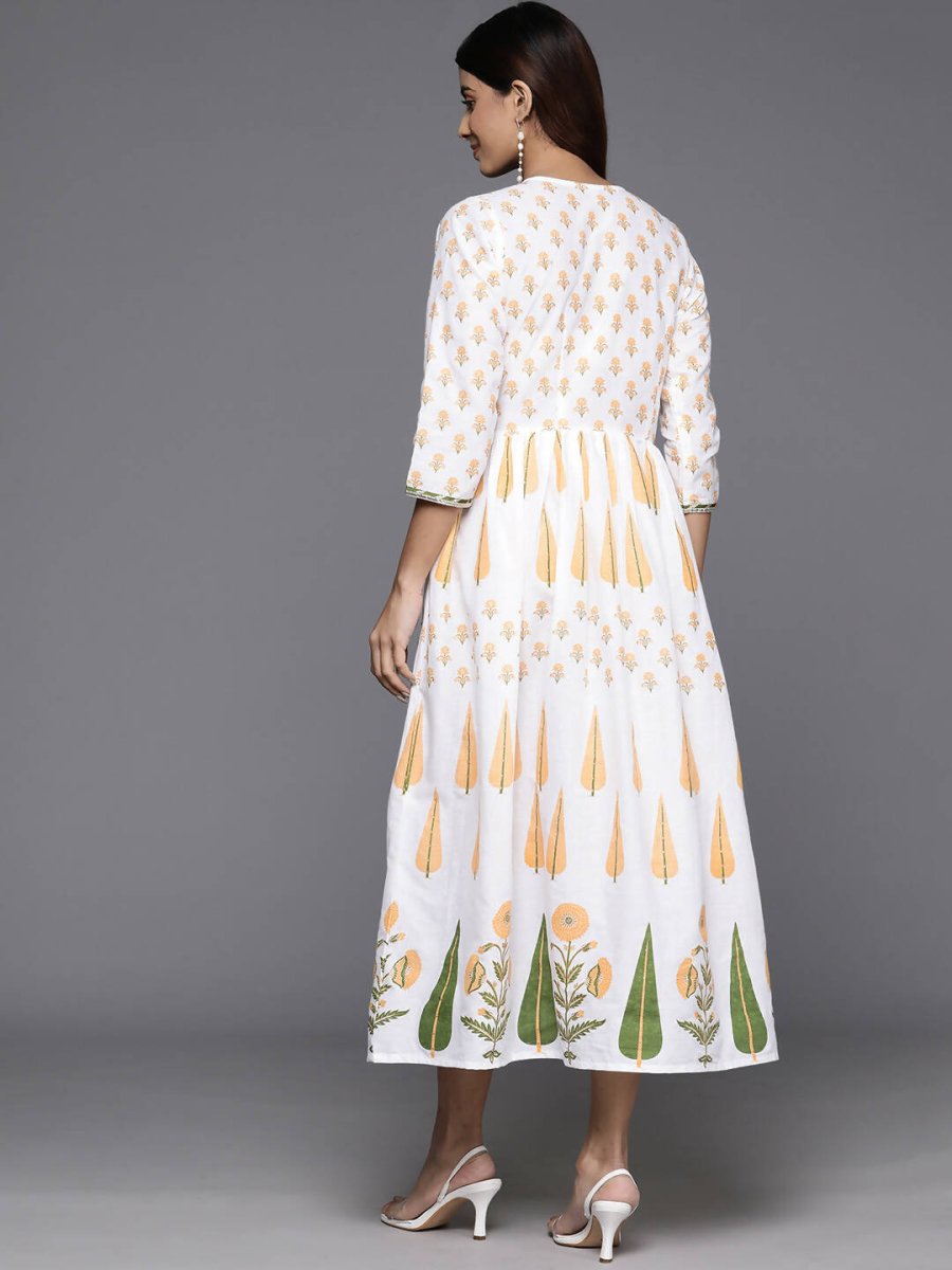 Ahalyaa Women's Traditional wear Dress - White - Distacart