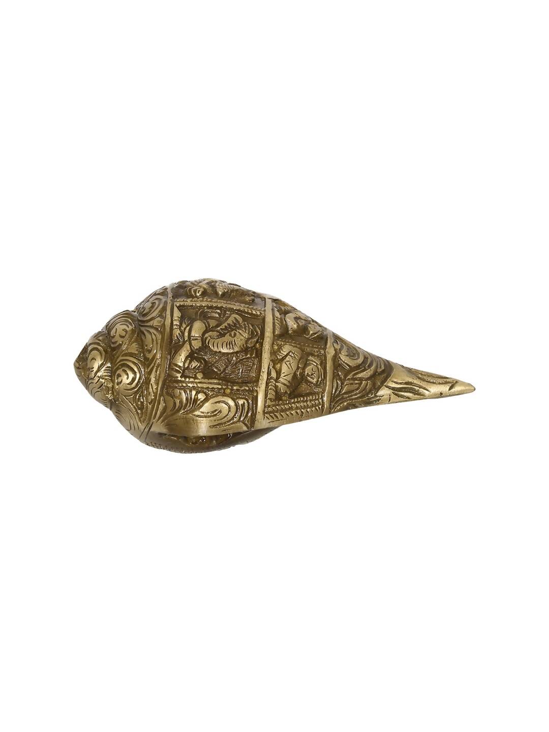 eCraftIndia Gold-Toned Handcrafted Auspicious Lord Ganesha Shankh Showpiece
