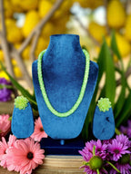 Inhanns Noor-E-Jalwa – Handmade Crystal Bead Necklace / Necklace With Earrings -Adjustable - Pista Green