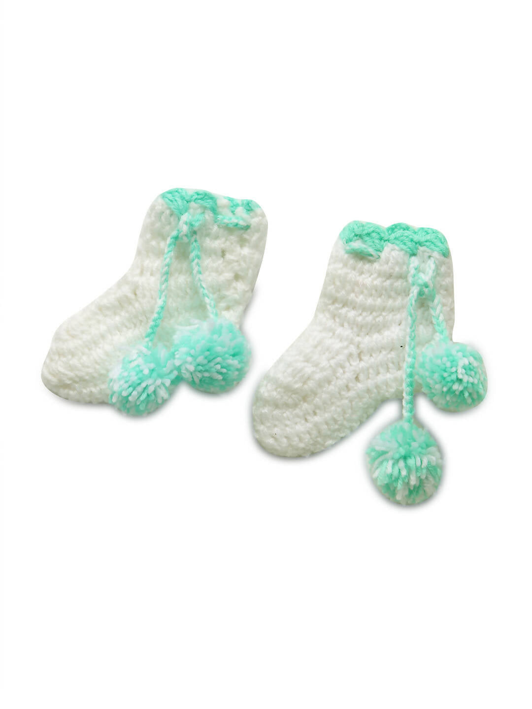 ChutPut Hand knitted Crochet Baby Wool Dress For Baby Girls - Green