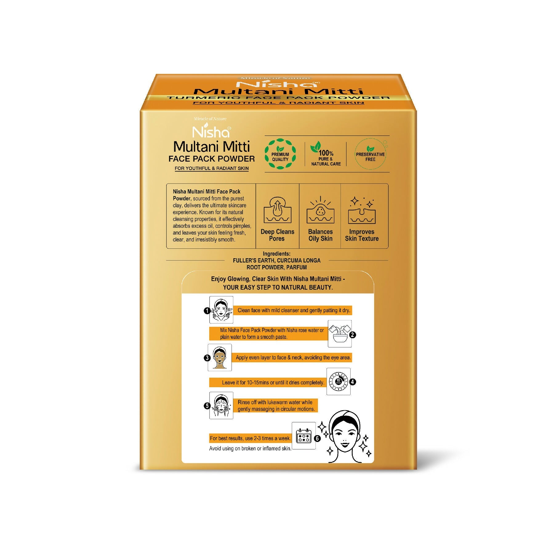 Nisha Turmeric Multani Mitti for Face | Skin Brightening Face Pack