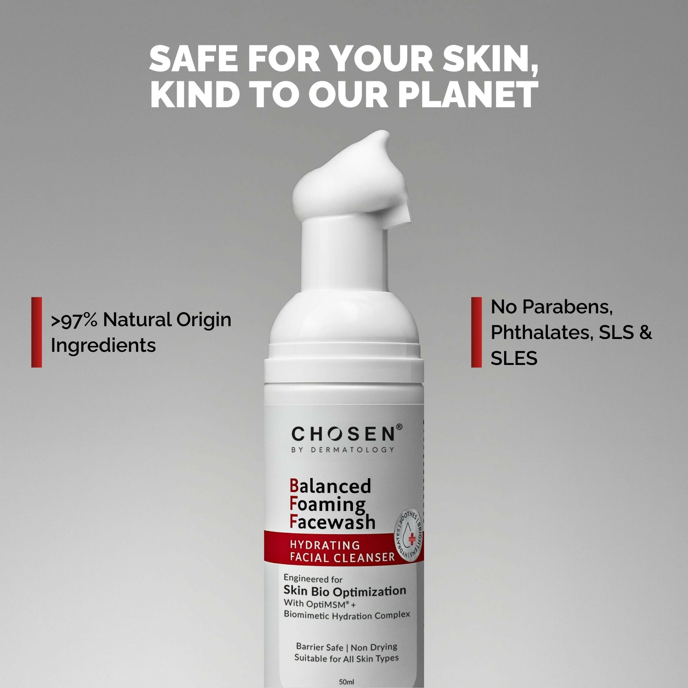 Chosen Balanced Foaming Facewash Daily Face Cleanser With Optimsm - Distacart