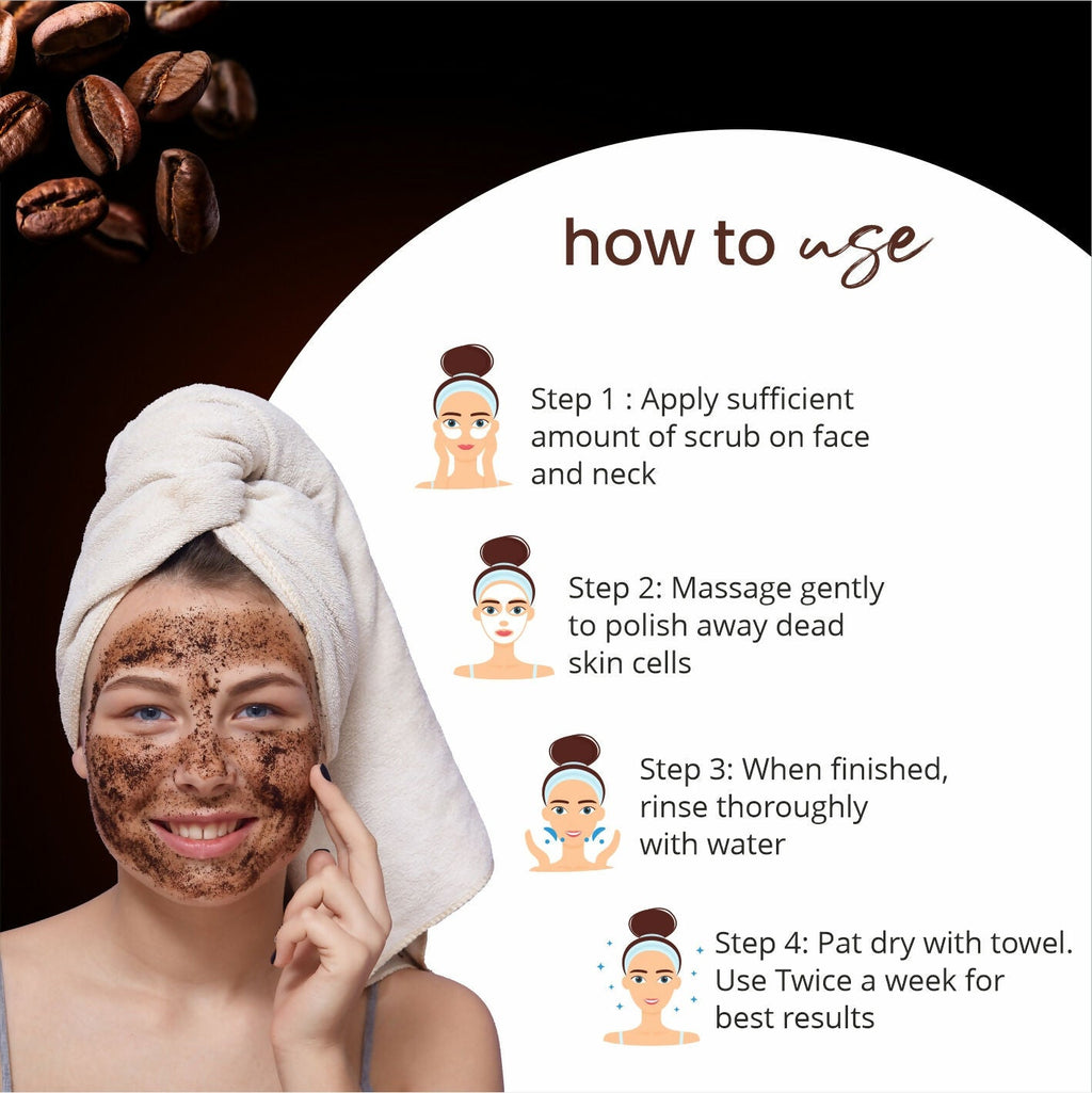 Globus Naturals Coffee Face Scrub Enriched with Aloe Vera and kokum For All Skin Types