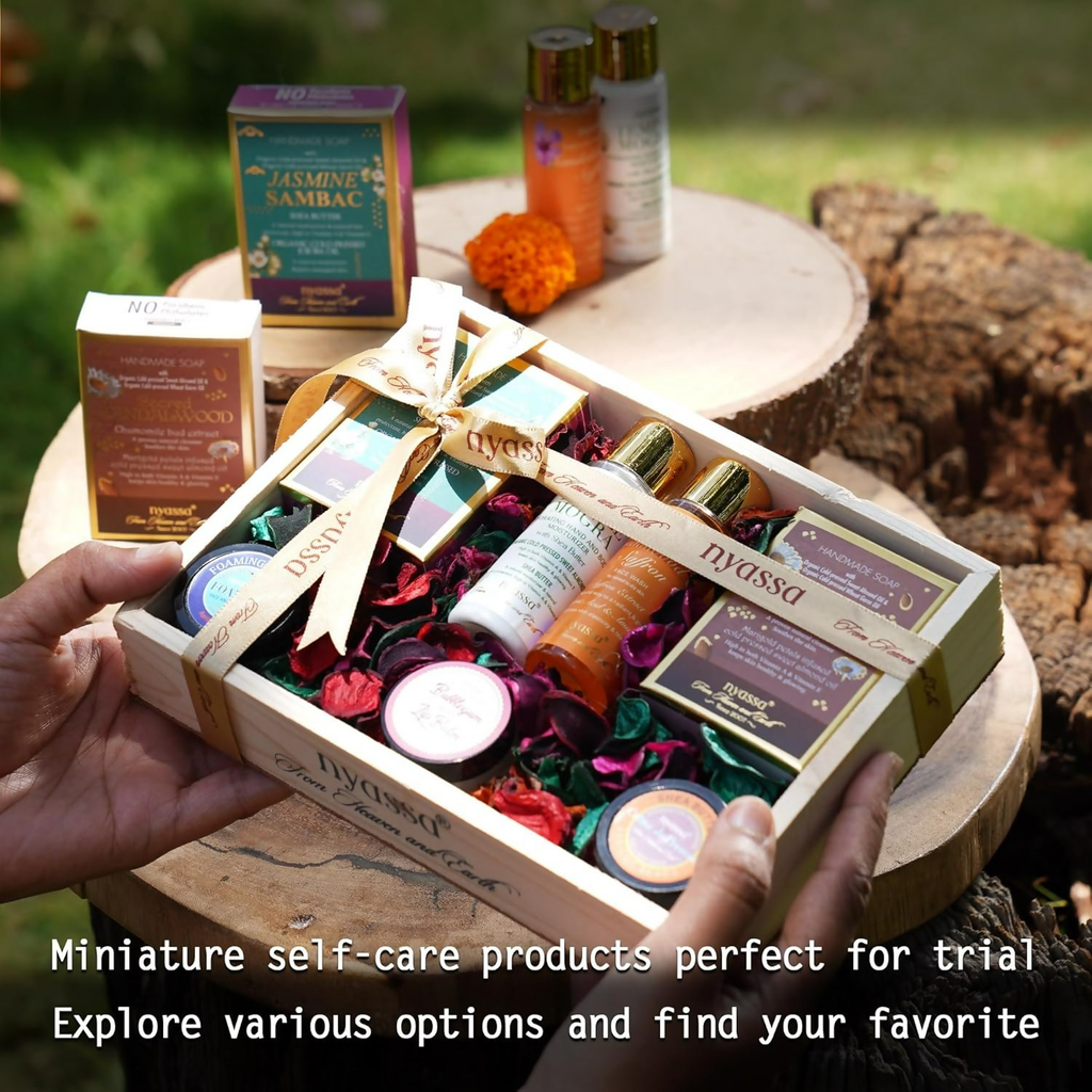 Nyassa Premium Bath and Body Treats Wooden Gift Set Kit