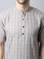 Even Apparels Yellow Pure Cotton Kurta With Band Collar - Distacart