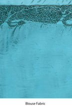 Light Blue Satin Silk Embroidered With Stone Work Festive Saree - Nimaya Denzy