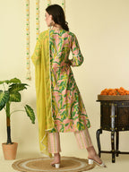 Myshka Women's Multi Pure Cotton Kurta & Palazzos With Dupatta Party Sets