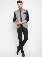 Even Apparels Grey Wool Men Woven Nehru Jacket WL730 - Distacart