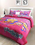 Vamika Printed Cotton Doremon Design Pink Bedsheet With Pillow Covers (PM Doremon Pink)