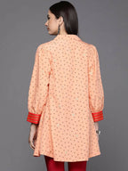 Ahalyaa Women Peach Crepe Printed Tunic - Distacart