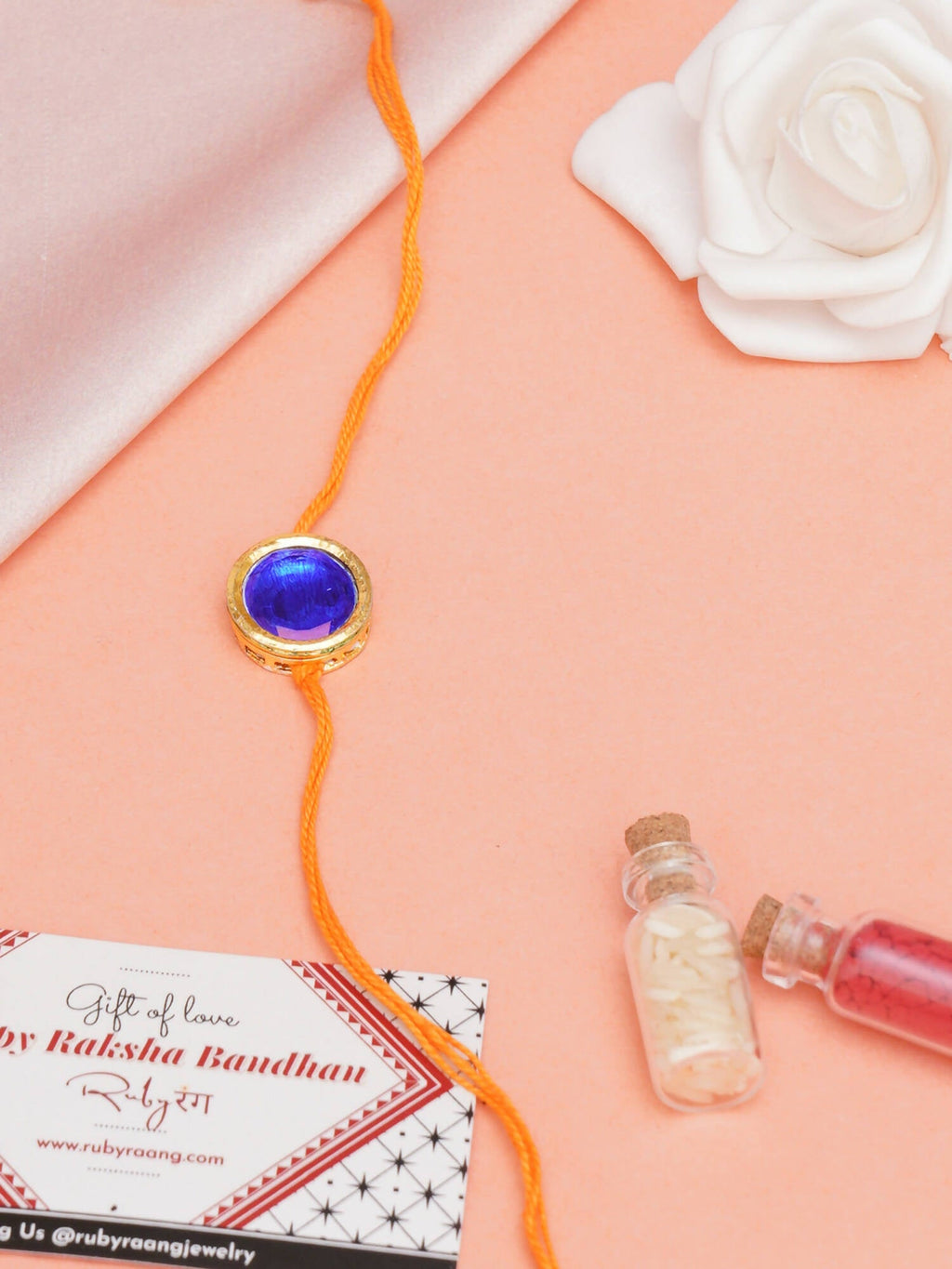 Designer kundan Rakhi - Ruby Raang - Distacart