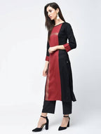 Aniyah Rayon Block Printed Red Color Straight Kurta (AN-115K)