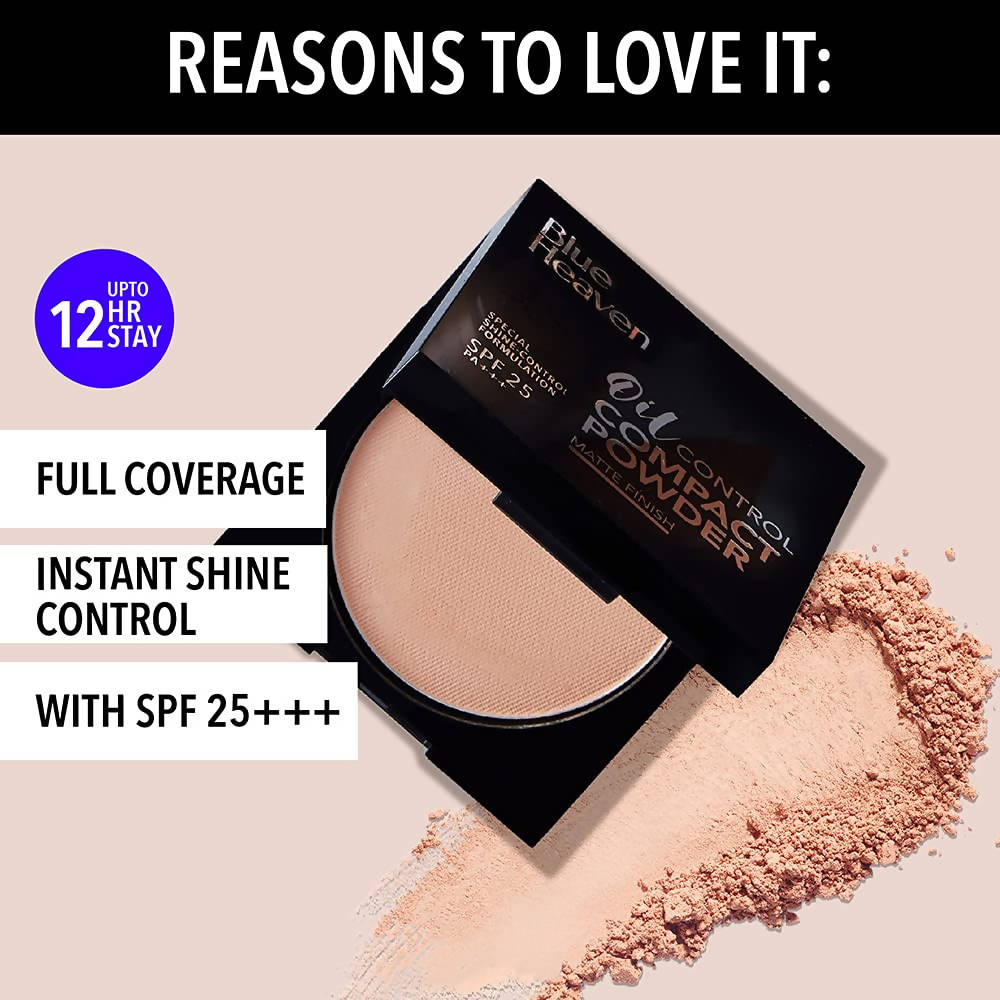 Blue Heaven Oil Control Compact Powder Matte Finish SPF 25 PA+++ Chocolate
