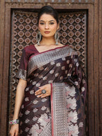 Shree Shyam Fashion Red Silk Saree - Distacart