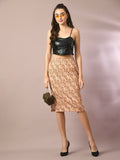 Myshka Women's Multi Printed Knee Length Party Embellished Skirts