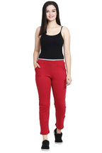 Asmaani Red color Hosiery Lower with Two Side Pockets.