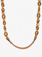 Women's Pack Of 2 Brown Gold Toned Beaded Mask Chains - Ruby Raang - Distacart
