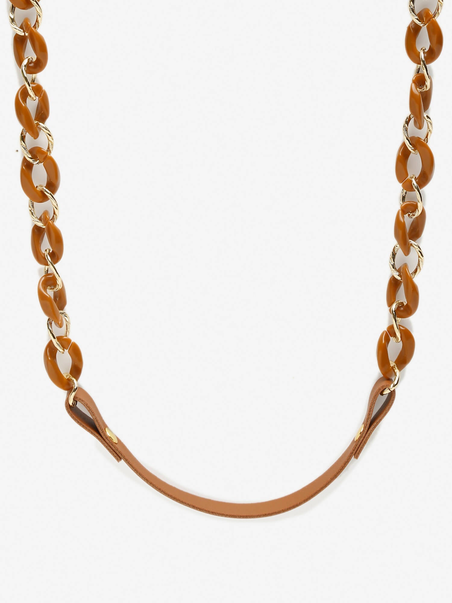 Women's Pack Of 2 Brown Gold Toned Beaded Mask Chains - Ruby Raang - Distacart