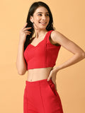 Myshka Women's Pink Solid Party Top