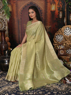 Shree Shyam Fashion Organza Mhendi Green Saree - Distacart