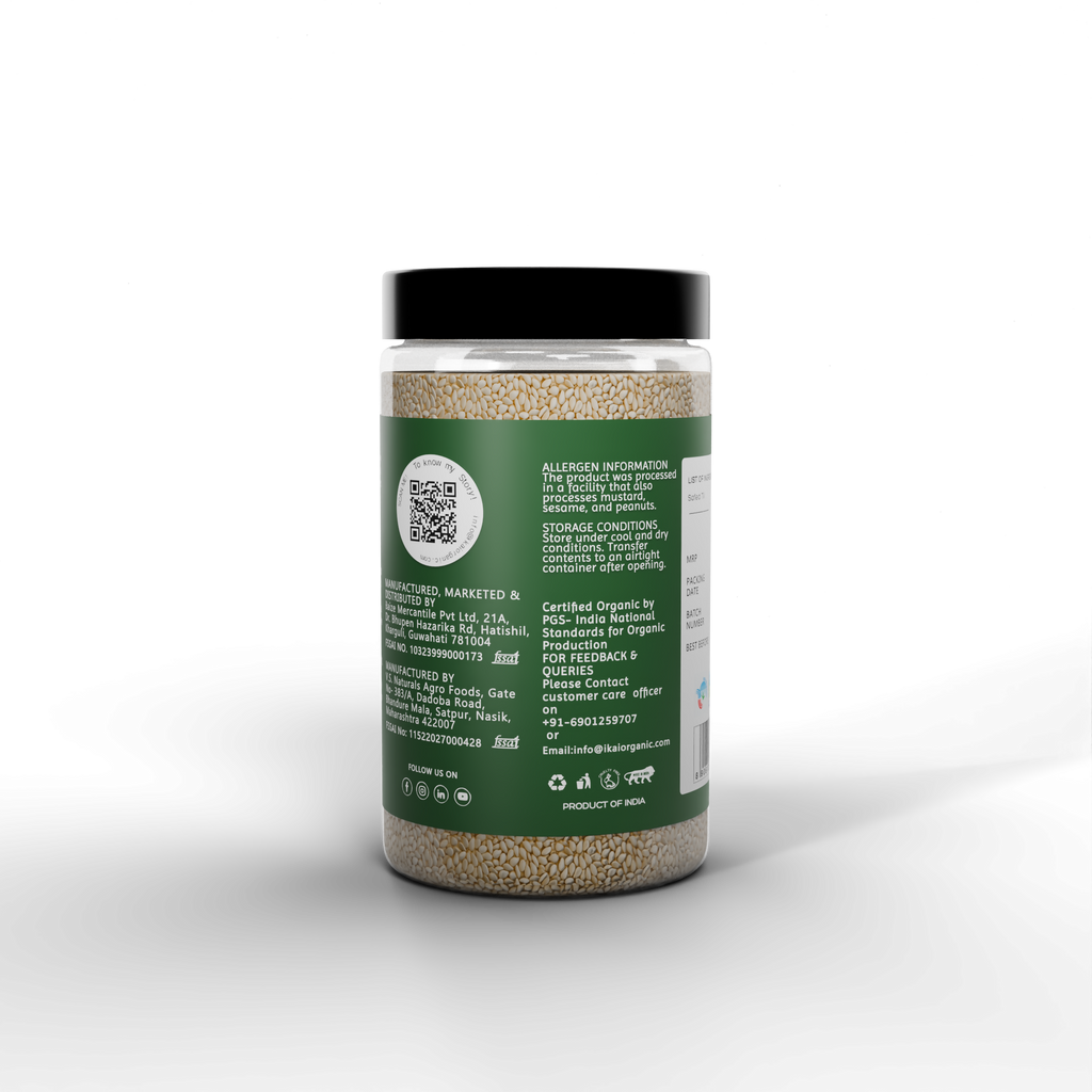 4 - Organic White Sesame Seeds - 100g