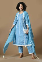 Joban Fashion L.Blue Cotton Kurta Set