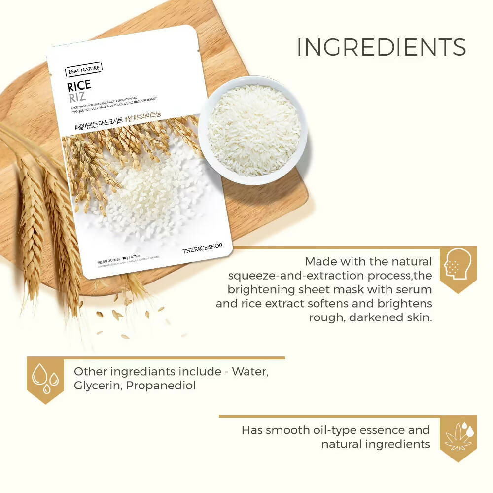 The Face Shop Real Nature Rice Face Mask - Distacart
