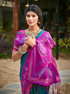 Shree Shyam Fashion Sea Green Soft Silk Saree - Distacart