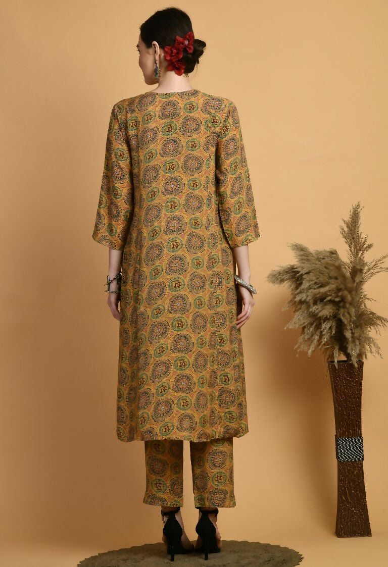 Joban Fashion Mustard Maslin Kurta Set