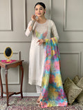 Teeya Creation Chiku Colour Viscose Simar Embroidery Work Fully Stitched Kurti Set - Distacart
