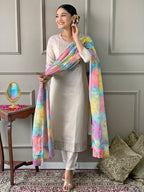 Teeya Creation Chiku Colour Viscose Simar Embroidery Work Fully Stitched Kurti Set - Distacart